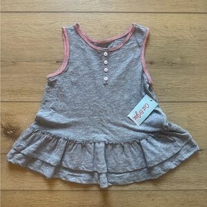 Cat & Jack Gray Ruffle Hem Sleeveless Top